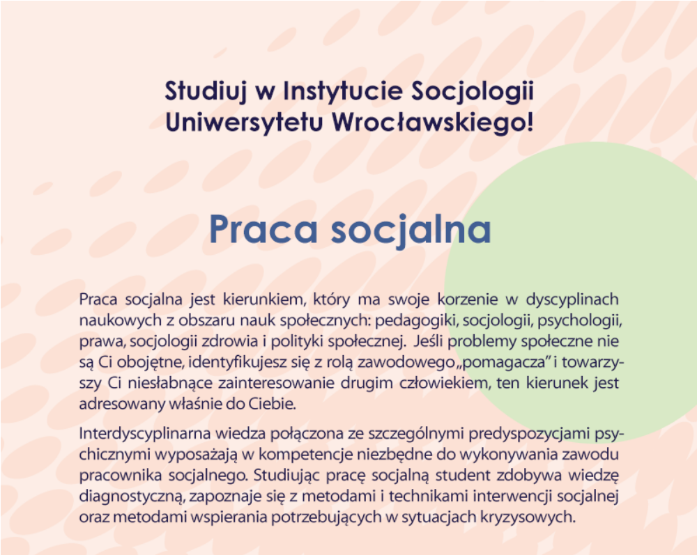Praca Socjalna ulotka