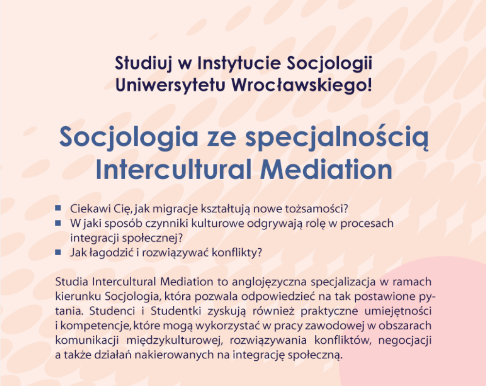 Sociology Intercultural Mediation ulotka