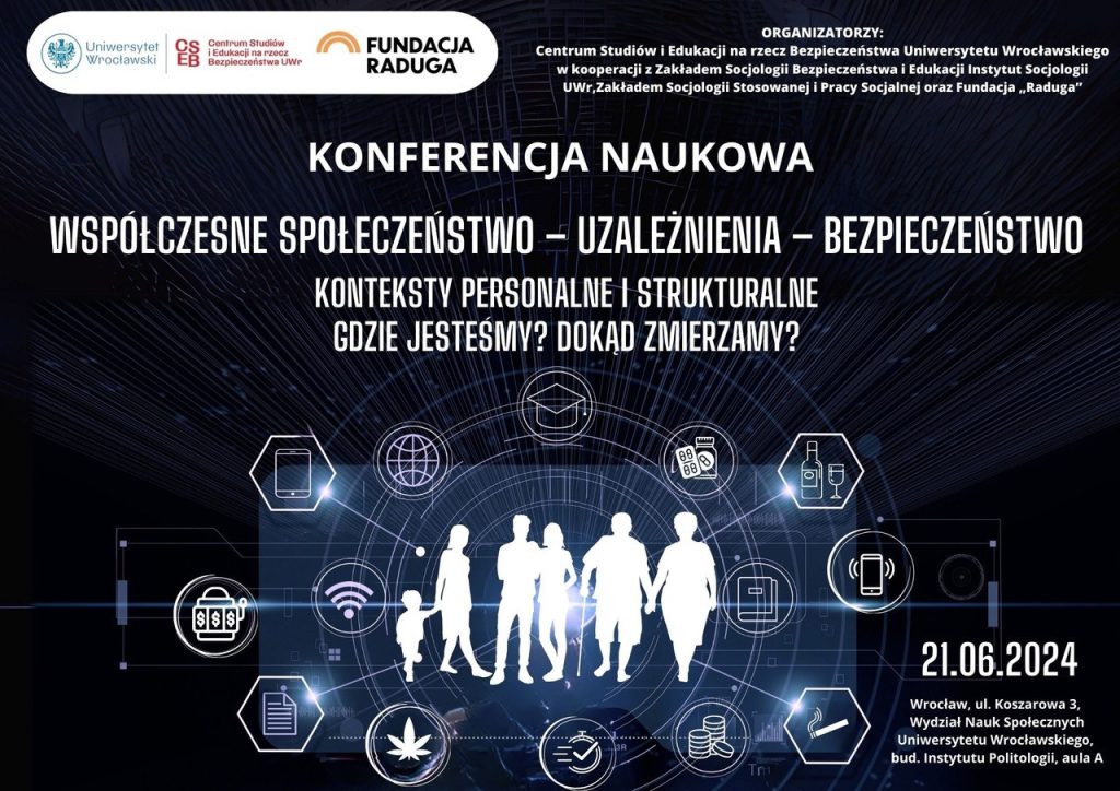 Konferencja WSPÓŁCZESNE SPOŁECZEŃSTWO – UZALEŻNIENIA – BEZPIECZEŃSTWO KONTEKSTY PERSONALNE I STRUKTURALNE. GDZIE JESTEŚMY? DOKĄD ZMIERZAMY?